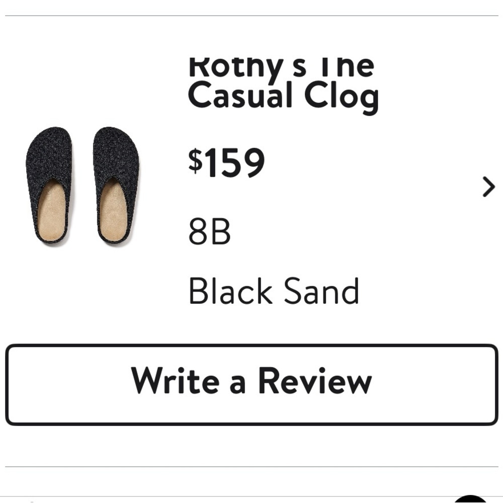 Rothy's Black Sand Casual Clog